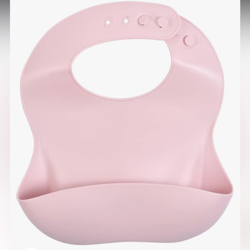 Silicone Baby Bib , Mighty Monkey (Pink) 6 Months+ New